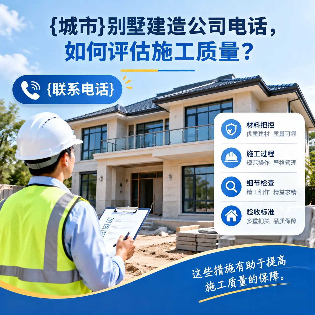湄潭别墅建造公司电话,如何评估施工质量?